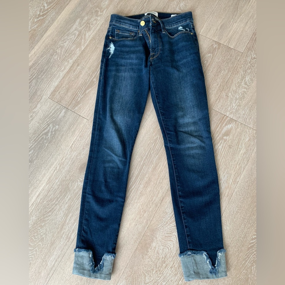 FRAME NWOT Le High Skinny distressed high-rise skinny jeans Sz 27